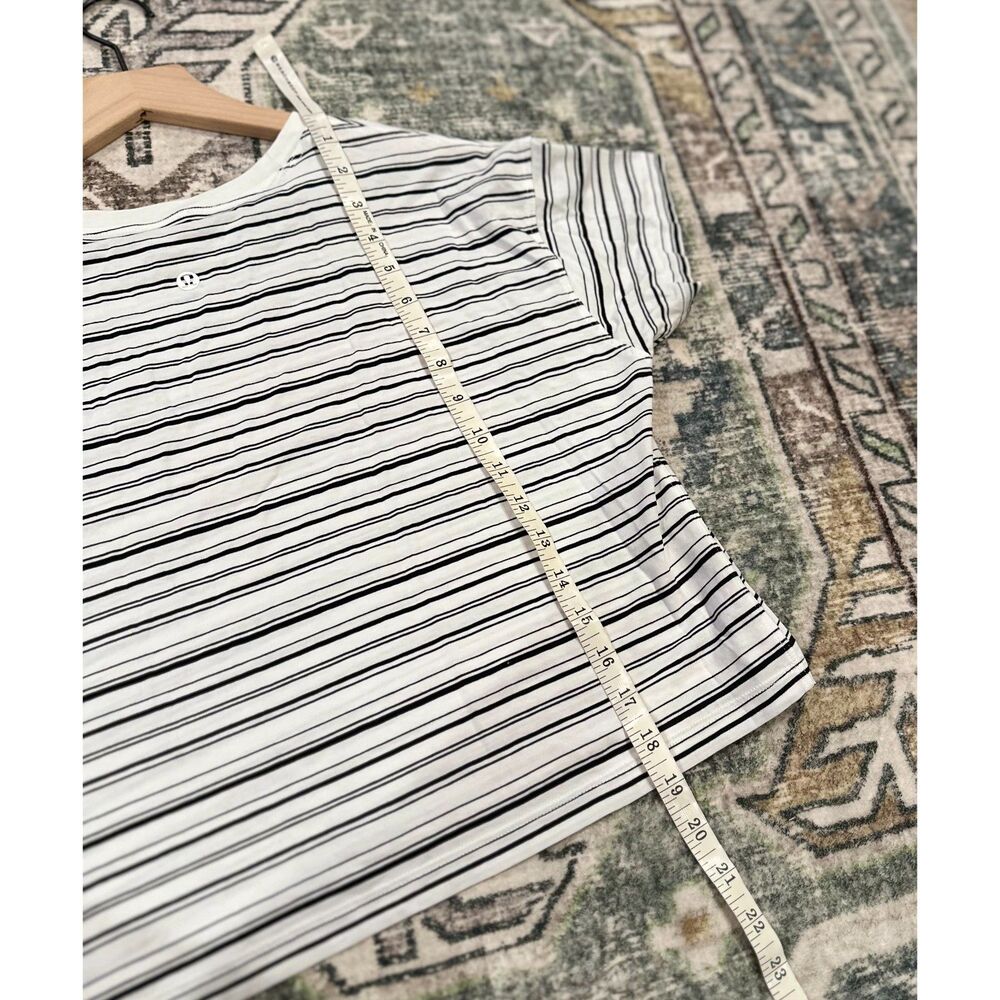Lululemon Cates Black White Striped Tee - Picture 5 of 6